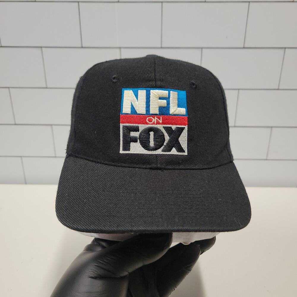 Vintage Drew Pearson NFL on FOX Sports Black Snapback Hat Cap 90s Football